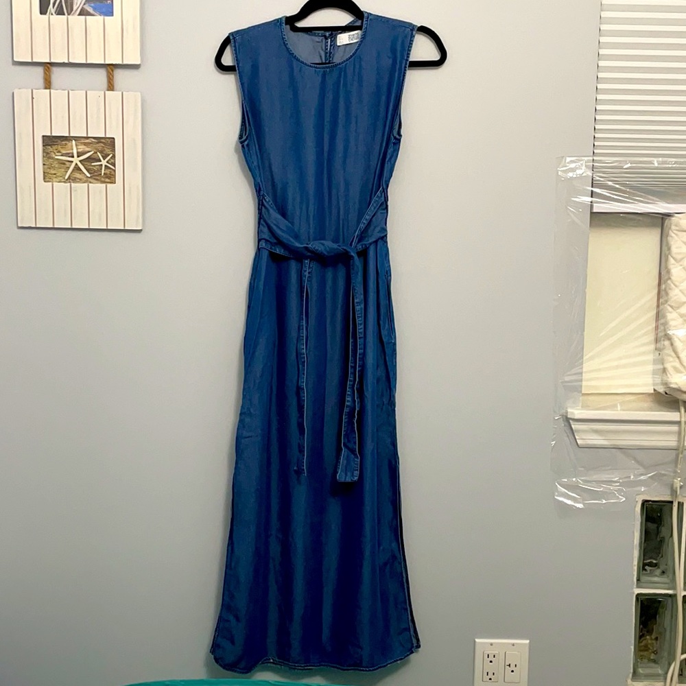 Zara Denim Tencel Maxi Dress